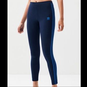 Adidas Three Stripe Navy Leggings